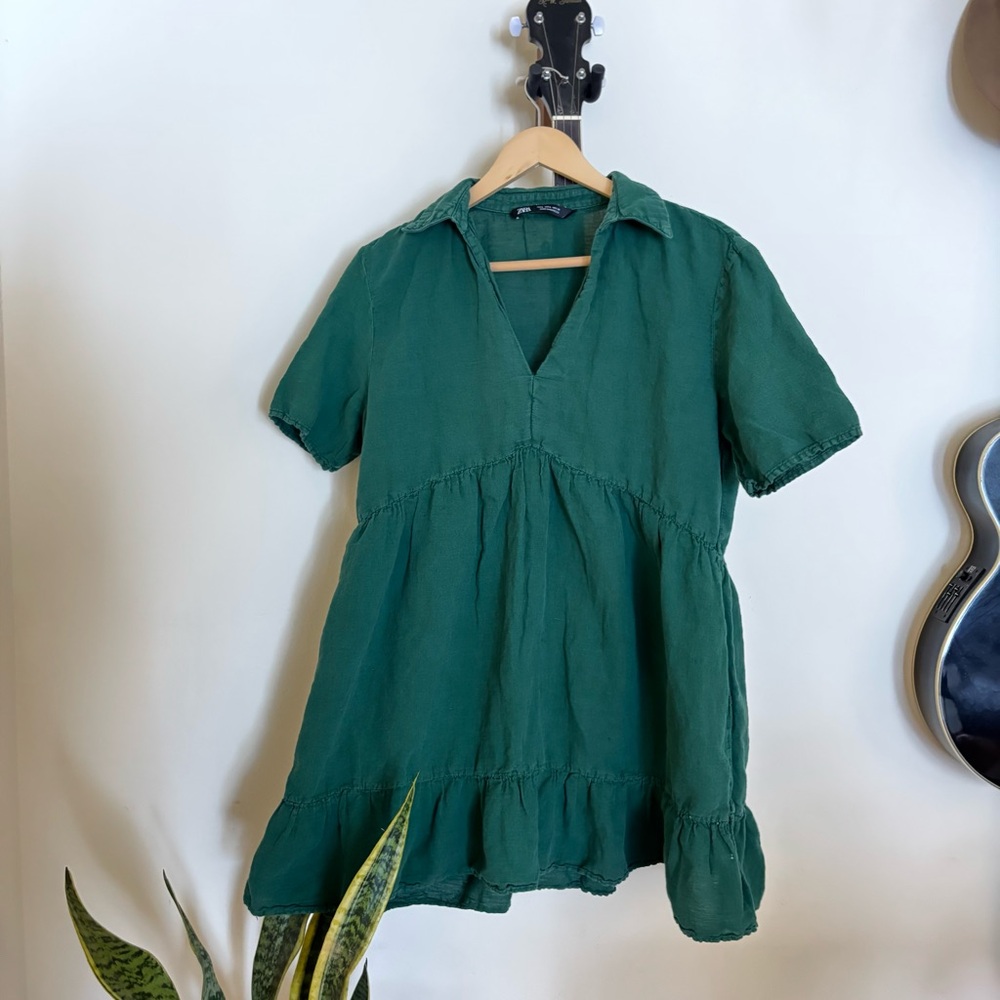 Zara Forest Green Babydoll Dress